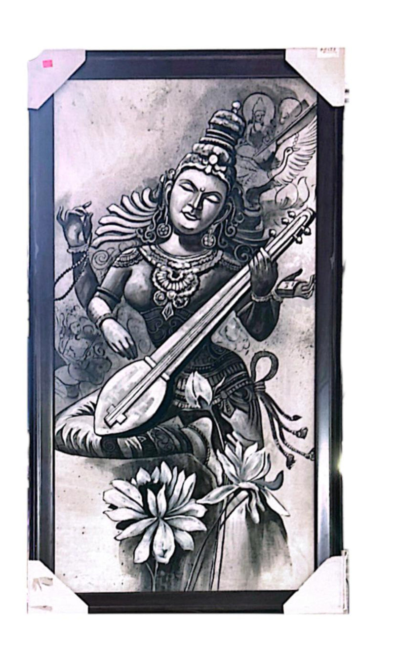 Goddess Saraswati JI DP Canvas Frame