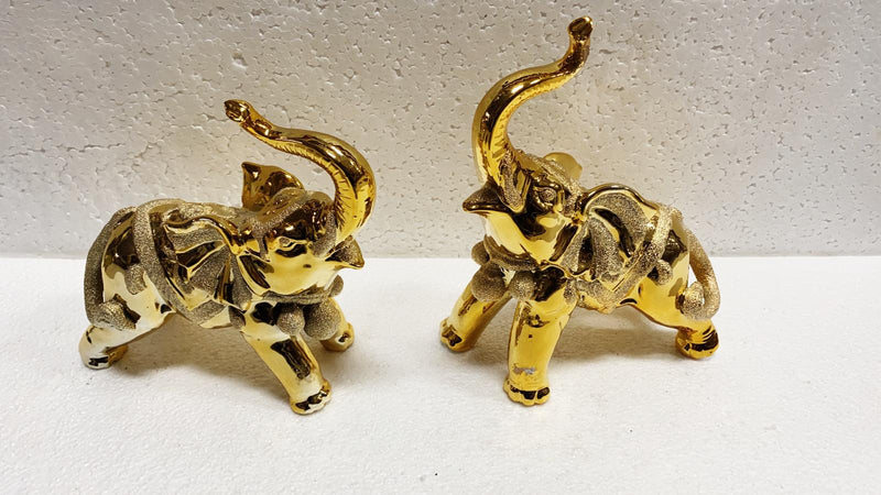 Two Elephants in Pair (Golden)