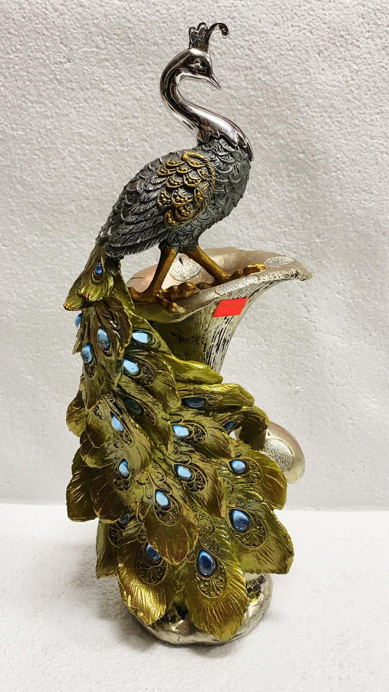 Peacock with Flower Vase
