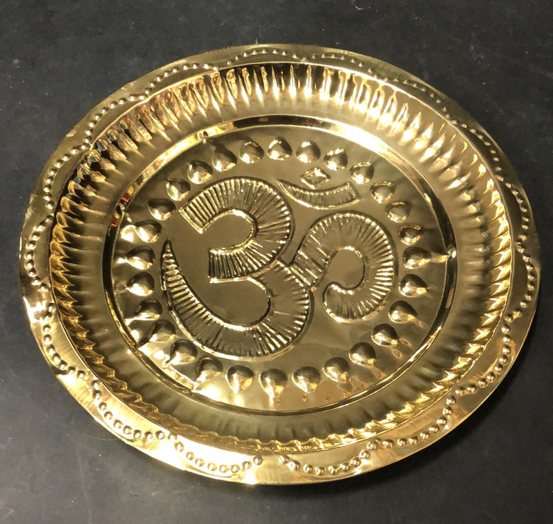 Brass Puja Plate ( OM )