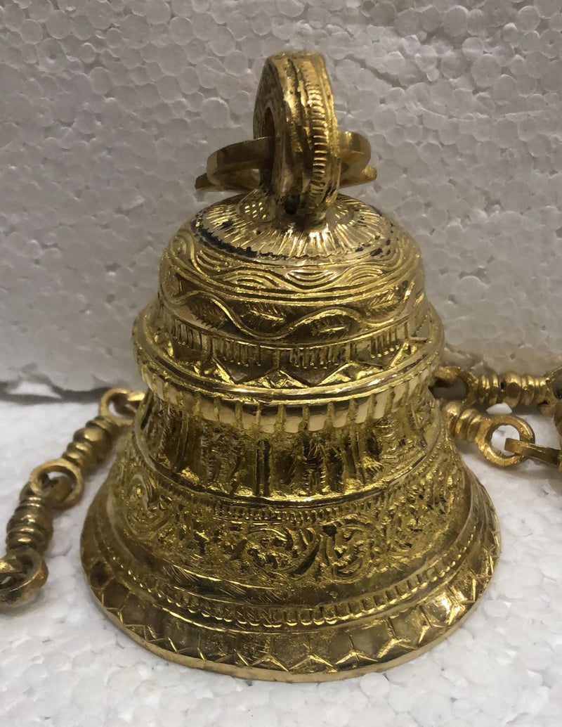 Brass Puja Bell-Carving (Hanging)