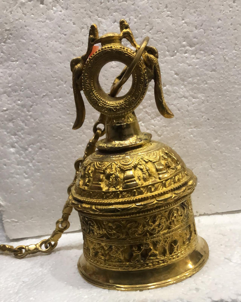 Brass Puja Bell-Carving (Hanging)