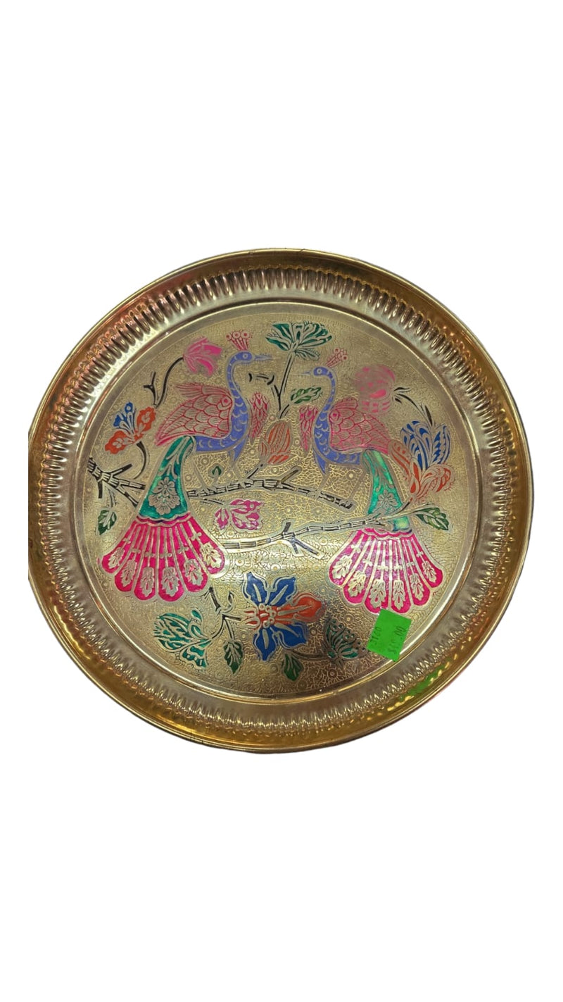 Brass peacock colored Plate