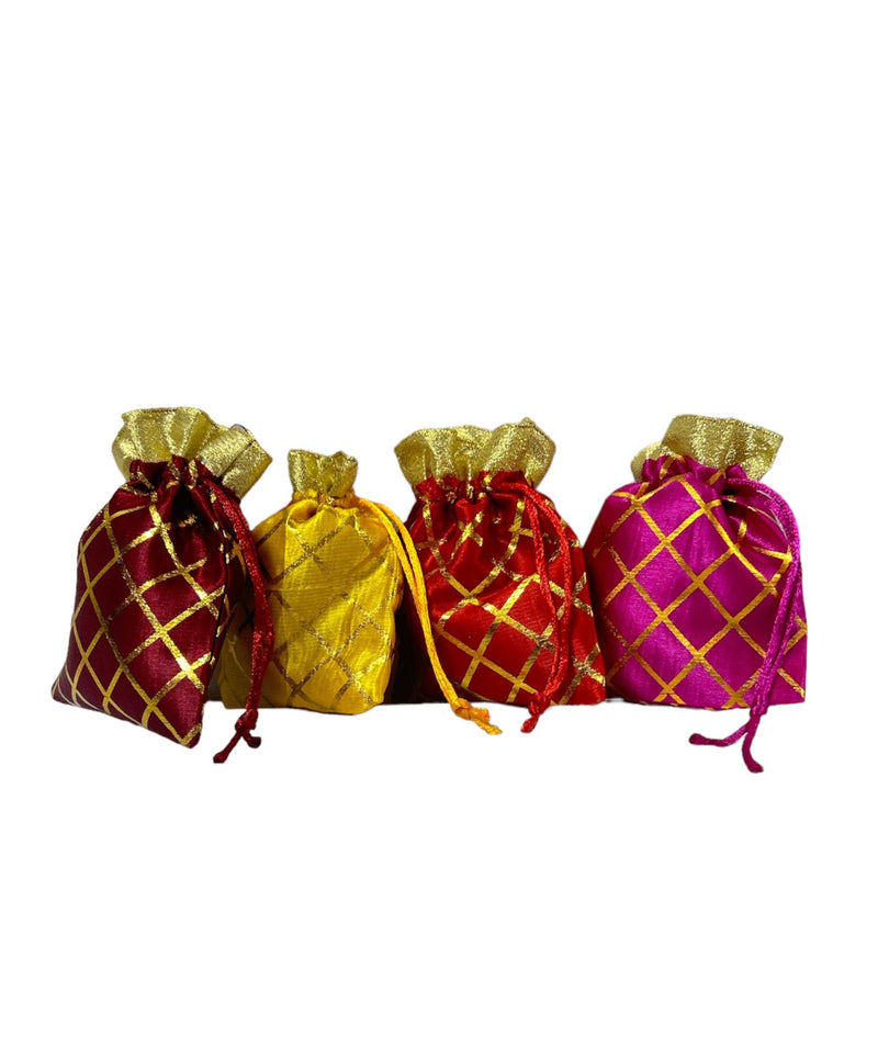 Potli Gift Bag Satin Cross