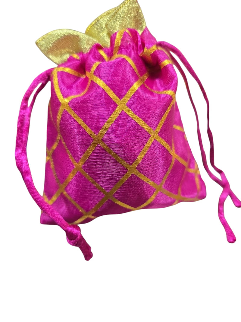 Potli Gift Bag Satin Cross