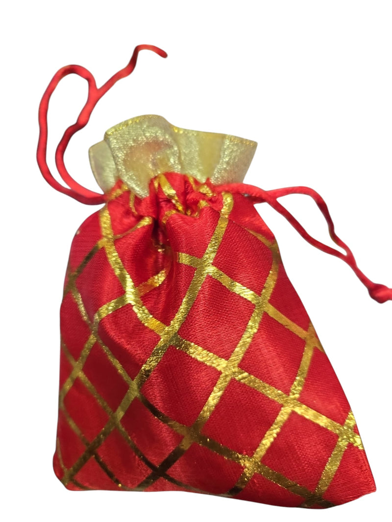 Potli Gift Bag Satin Cross