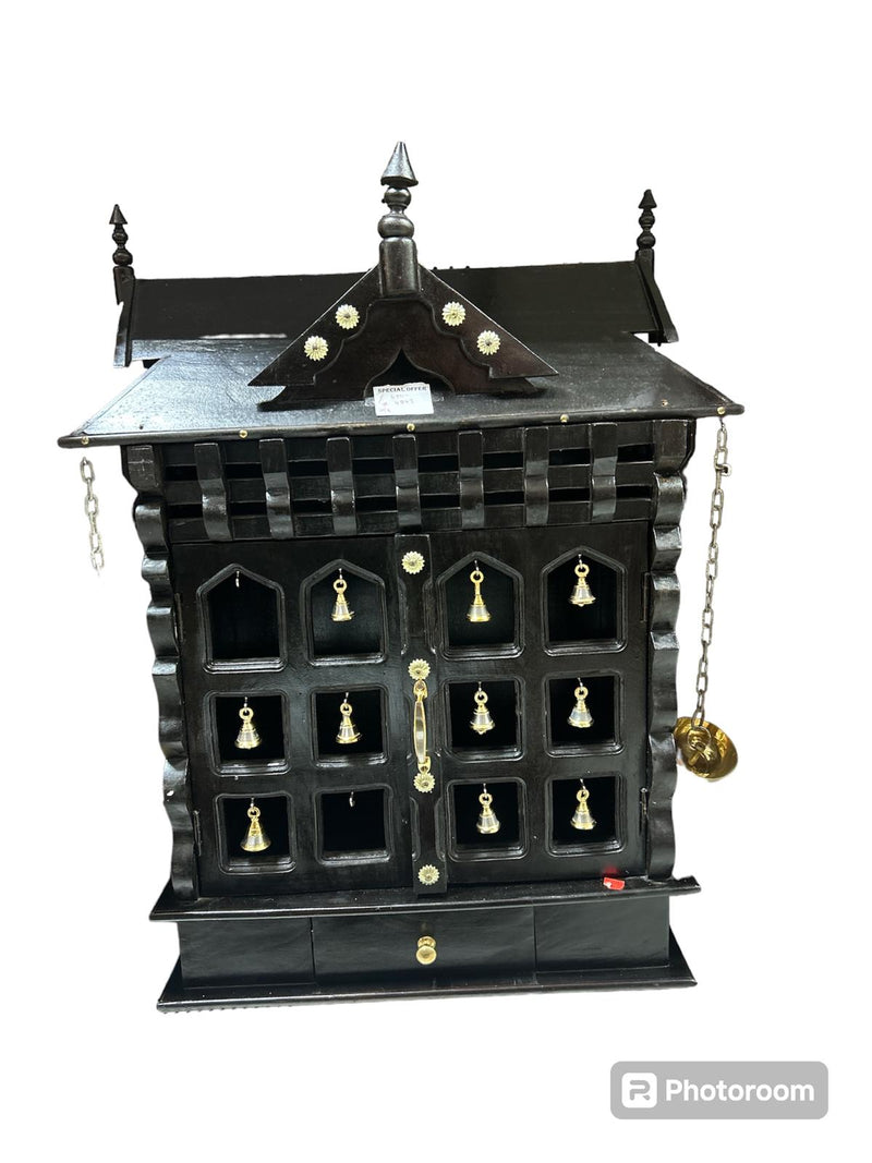 Pooja Mandir DOOR-BELL ROOF-WALNUT-36