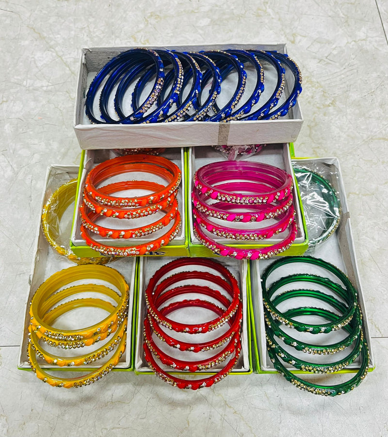 Glass Fancy Bangles -8Pcs Set