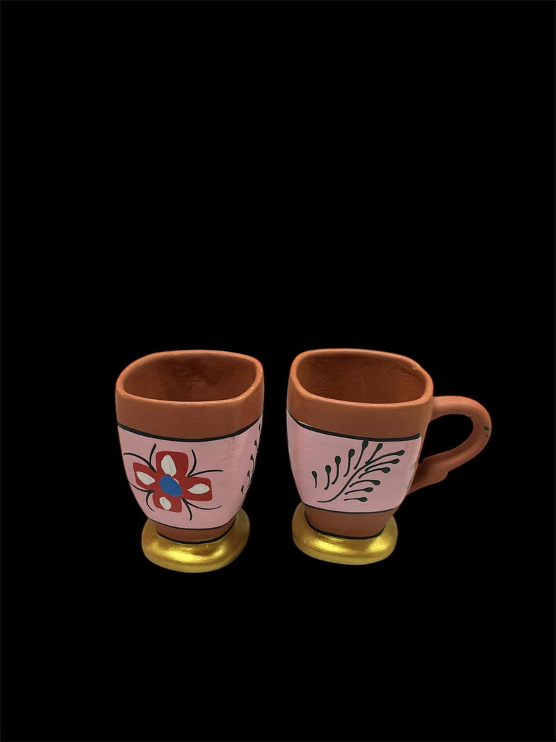 CLAY CUP (2 PC SET) GOLDEN PAINT