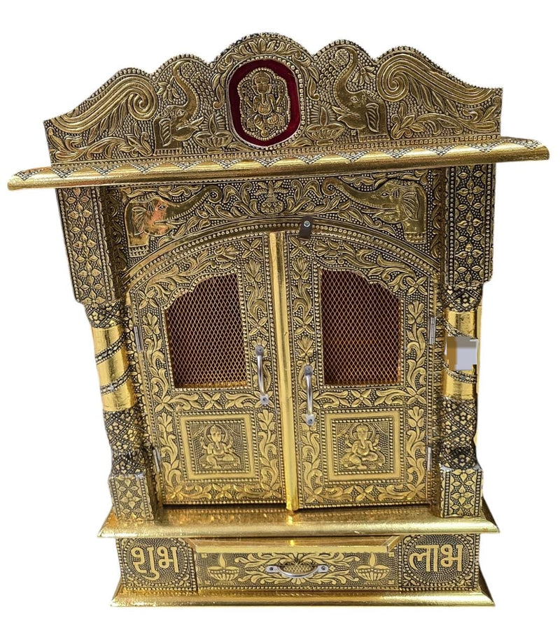 Pooja Mandir DOOR GOLDN OX DIBBA -K FUR