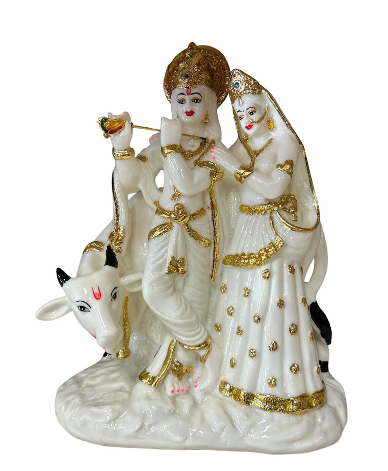 Radha and Krishna with cow