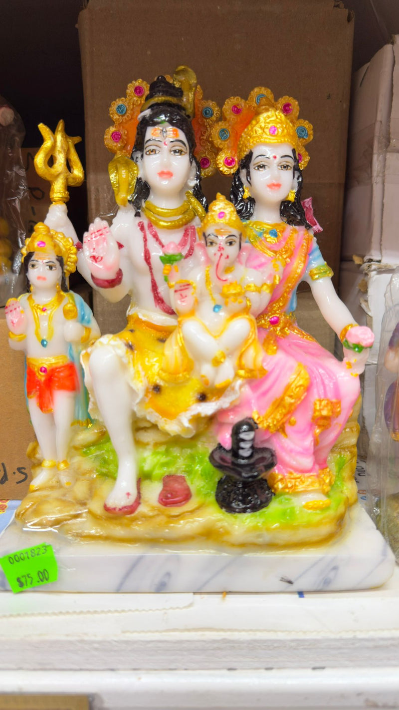 Shiva-Parvati with sons and shivling