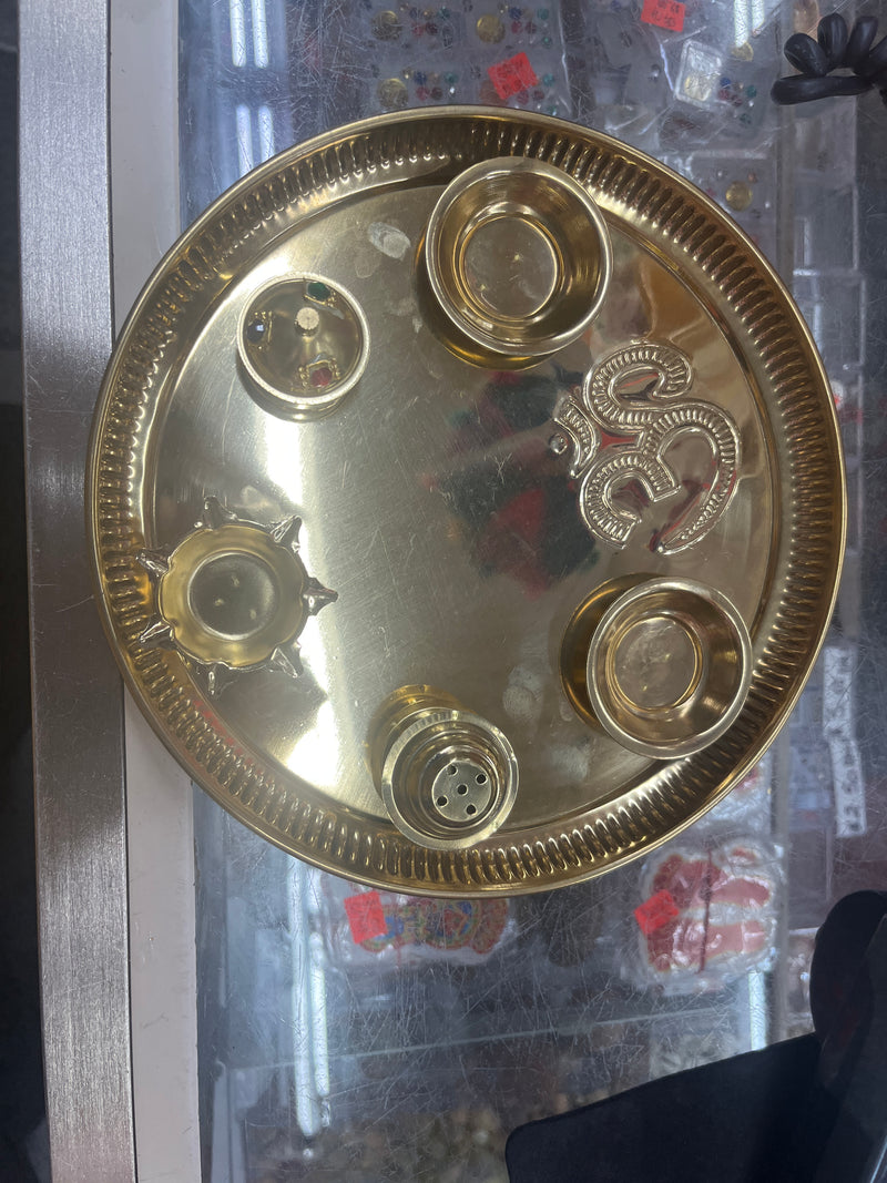 Om Pooja Plate-5 Item-10"mn