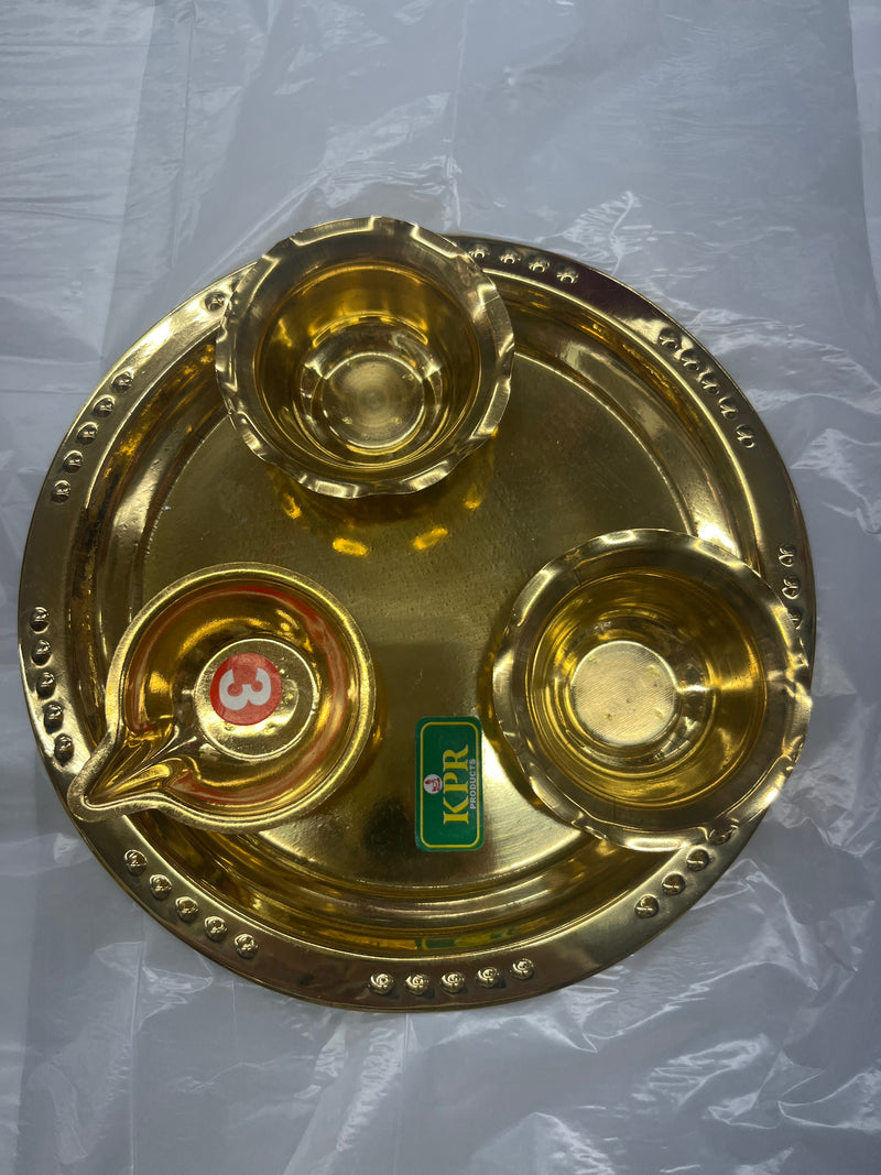 Pooja Plate 3 Item Set no-1-rm-5"