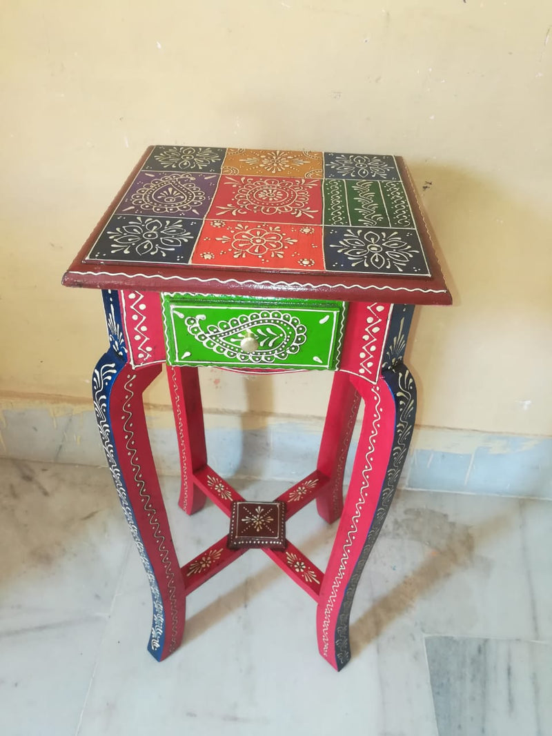 Corner Table with Drawer