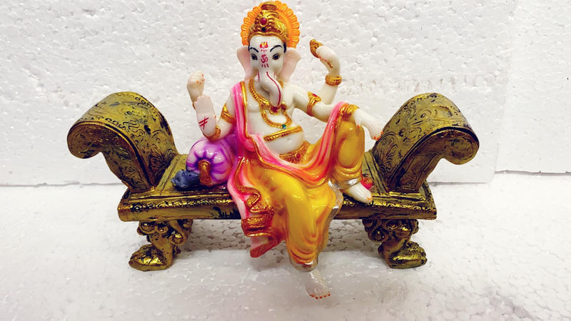 Ganesh Ji Murti sitting on singhasen