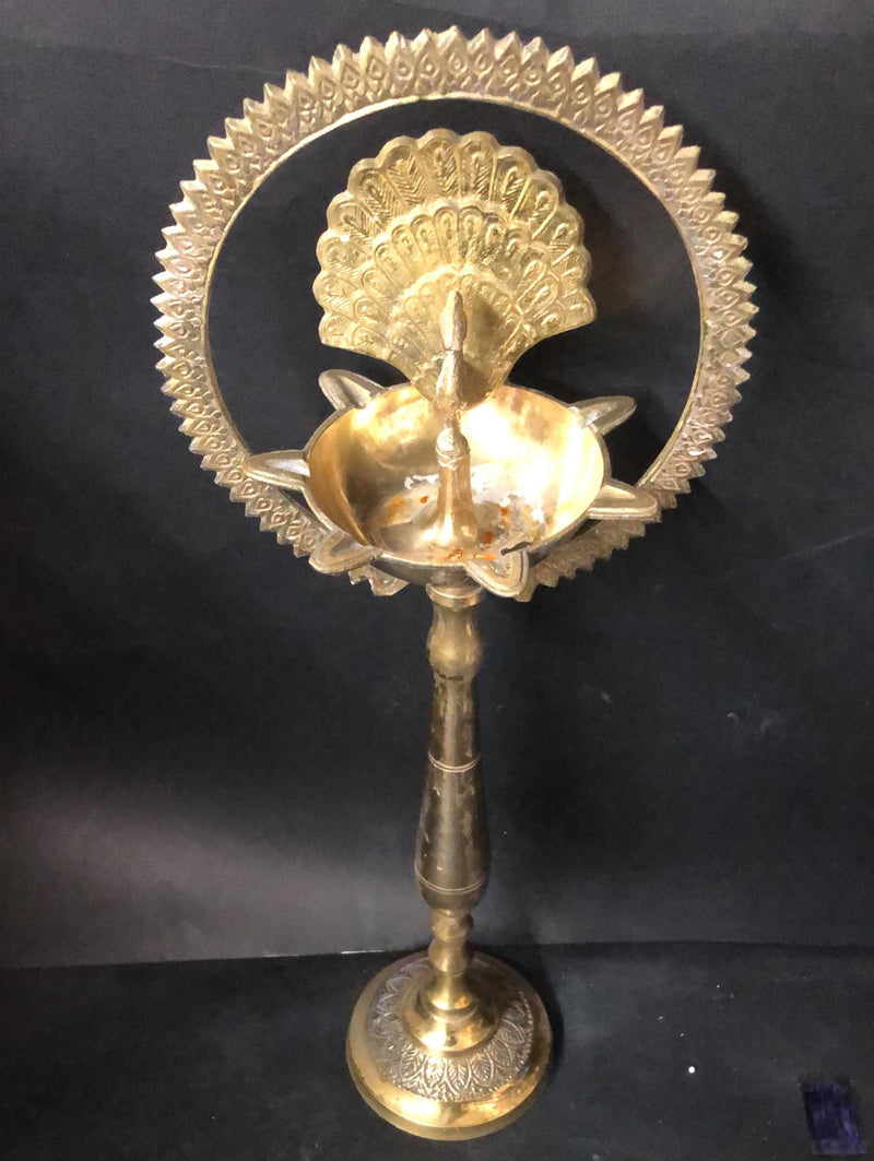 Brass Peacock Lamp