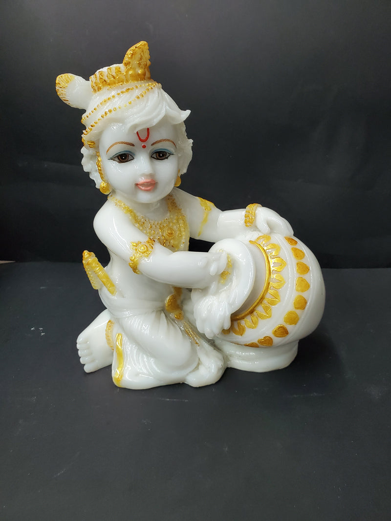 Baby Krishna white statue