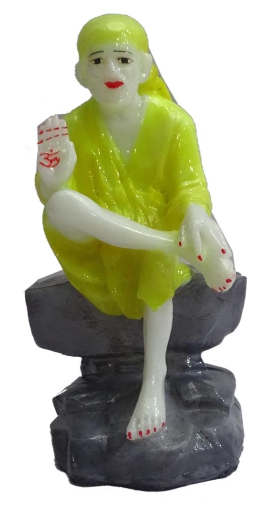 Sai Baba Ji light_Green statue(7 inch)